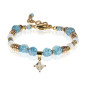 Athéna – Armband mit Blautopas, Perlmutt und Zirkonia Athéna – Armband mit Blautopas, Perlmutt und Zirkonia