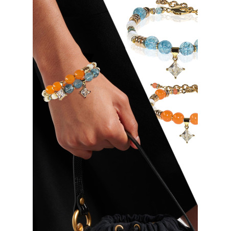 Athéna – Armband mit Chalcedony, Perlmutt und Zirkonia