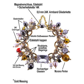 Étoile–Bicolor-Luxus-Armband mit Kristall, Perlen & Murano-Glas – Startseite – Ansicht 3