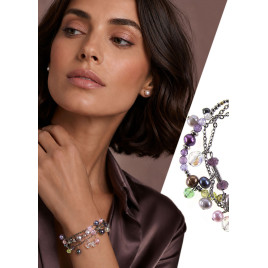 Le jazz – Armband mit Süßwasserperlen, Edelstahl und Zirkonia