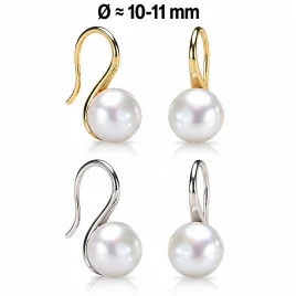 Classique – Süßwasserperlen-Ohrhänger Weiß, 10–11 mm