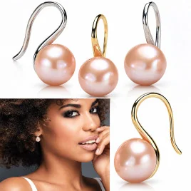 Classique – Süßwasserperlen-Ohrhänger Rosa, 10–11 mm