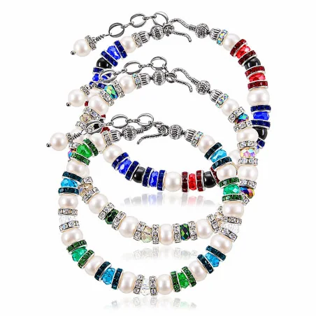 Petit Glamour – Perlenarmband mit Kristallperlen und Hämatit