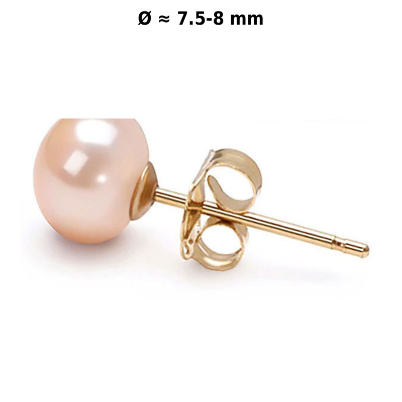Classique – Süßwasserperlen-Ohrstecker Rosa/Pink, 7,5–8 mm Classique – Süßwasserperlen-Ohrstecker Rosa/Pink, 7,5–8 mm