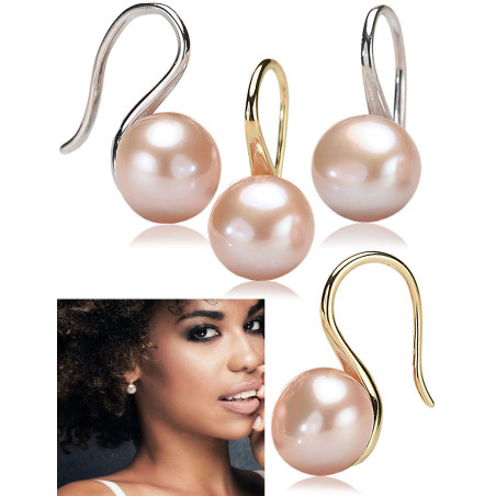 Classique – Süßwasserperlen-Ohrhänger Rosa, 10–11 mm