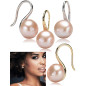 Classique – Süßwasserperlen-Ohrhänger Rosa, 10–11 mm