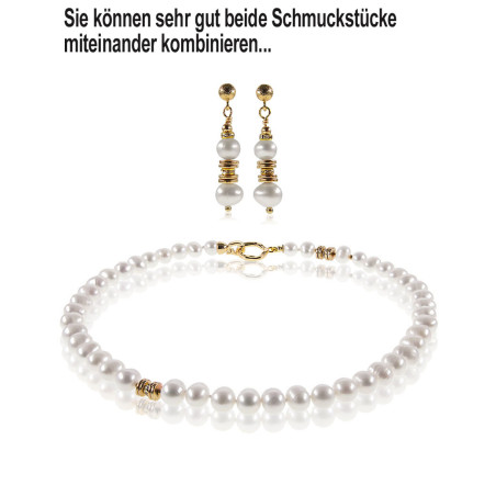 Élégant – 24K Süßwasserperlen-Ohrhänger, 6,5–8,5 mm