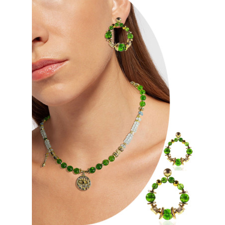 Birmanie – Peridot-Creolen, 24K vergoldet