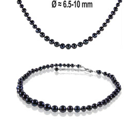 Classique Elegante Süßwasserperlen Kette, Schwarz