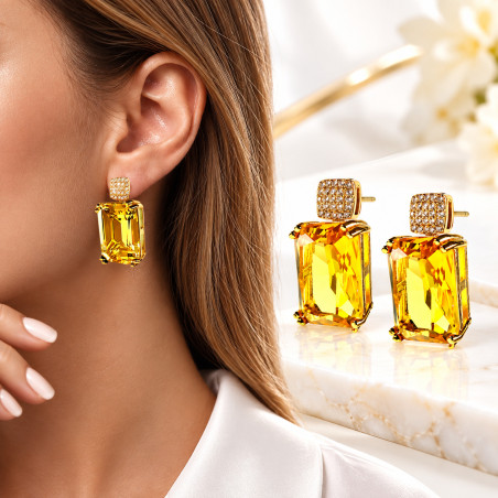 Citron Glas-Kristall-Zirkonia Ohrringe – Inspirationen – Ansicht 1