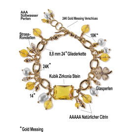 Citron 24K Gliederkette-Armband,Citrin,Süßwasserperlen – Inspirationen – Ansicht 4
