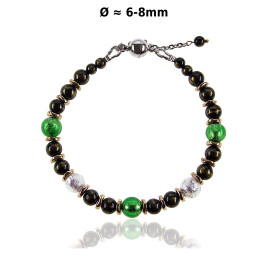 Jade noir Armband mit Jade, Muranoglas, Hämatit 14K – Armbänder – Ansicht 1