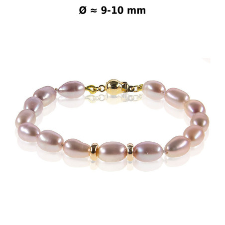 Trio Süßwasserperlen Armband, 9-10mm – Armbänder – Ansicht 1