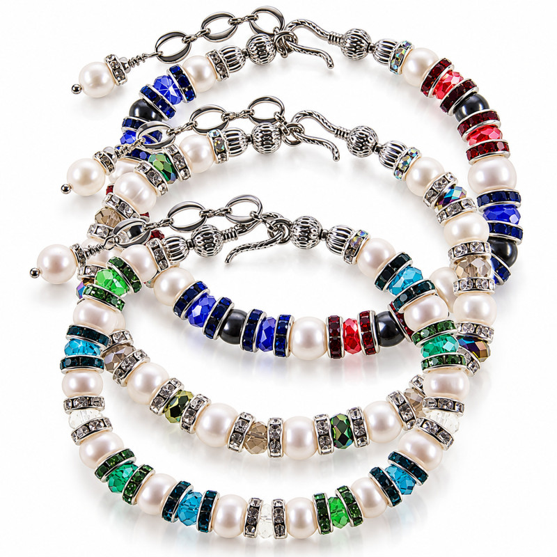 Petit Glamour – Perlenarmband mit Kristallperlen und Hämatit Petit Glamour – Perlenarmband mit Kristallperlen und Hämatit