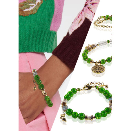 Birmanie – Peridot-Bergkristall-Armband, 24K vergoldet