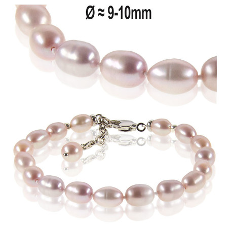 Voleur Süßwasserperlen Armband, 9-10mm, Flieder Farbe – Armbänder – Ansicht 1