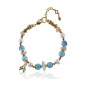 Ibiza – Blautopas-Süßwasserperlen-Armband, 24K vergoldet Ibiza – Blautopas-Süßwasserperlen-Armband, 24K vergoldet