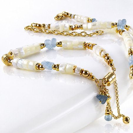 Nauru Perlmutt Morganit Armband – Armbänder – Ansicht 1