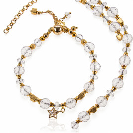 Cristal de roche Bergkristall Armband, 24K Vergoldung – Armbänder – Ansicht 1