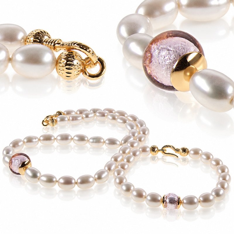 Bal des roses – 2-teiliges Süßwasserperlen-Set mit Kette und Armband Bal des roses – 2-teiliges Süßwasserperlen-Set mit Kette und Armband