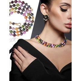 Coloré – 2-teiliges Süßwasserperlen-Set Multi-Color mit Kette und Armband