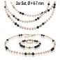Élégance – 2-teiliges Perlen-Set Weiß/Schwarz mit Kette und Armband Élégance – 2-teiliges Perlen-Set Weiß/Schwarz mit Kette und Armband