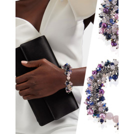 Santorin – 2-teiliges Schmuckset mit Perlenarmband, Ohrhängern, Rosenquarz und Lapislazuli