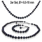 Classique – 2-teiliges Süßwasserperlen-Set Schwarz mit Kette und Armband Classique – 2-teiliges Süßwasserperlen-Set Schwarz mit Kette und Armband