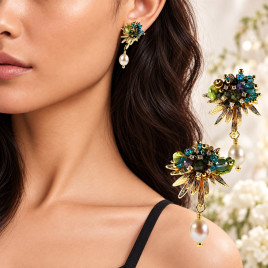 Corfou 24K Ohrringe mit Süßwasserperle, Blau Topas – Inspirationen – Ansicht 1