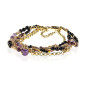 Améthyste – 14K Armband mit Granat, Amethyst und Onyx Améthyste – 14K Armband mit Granat, Amethyst und Onyx