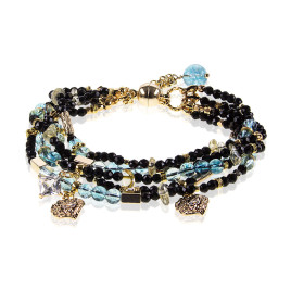 Couronne impériale Armband mit Blautopas, Spinell, Citrin, 24K Goldelementen – Armbänder – Ansicht 1