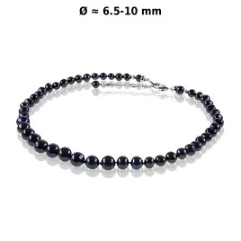 Classique Elegante Süßwasserperlen Kette, Schwarz – Halsketten – Ansicht 1