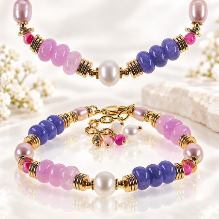 Vacances Perlenarmband mit Chalcedony, Onyx – Armbänder – Ansicht 1