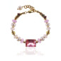 Tessin – Armband mit pinkem Glasstein, Perlen und Turmalin, 24K/18K vergoldet Tessin – Armband mit pinkem Glasstein, Perlen und Turmalin, 24K/18K vergoldet